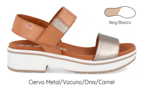 Pepe Menargues Sandals 35 EU / Brown / B (Medium) Pepe Menargues Womens Sandalia New York Sandal - Camel/Silver