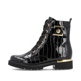 Remonte Ankle Boots Remonte Women's D8683-00 Mid Lace Dress Boots- Black Patent