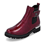 Remonte Ankle Boots Remonte Women's Short Chelsea Boots- Red Patent