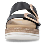 Remonte Ankle Strap Sandals Remonte Women's D0Q66-00 Wedge Slides- Black