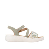 Remonte Ankle Strap Sandals Remonte Women's D3L51-52 Light Sole Sandals- Green Combi