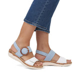 Remonte Ankle Strap Sandals Remonte Women's R6853-10 Adjustable Sandals- Blue