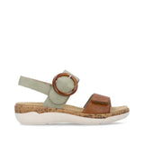 Remonte Ankle Strap Sandals Remonte Women's R6853-24 Adjustable Sandals- Green Combi