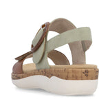 Remonte Ankle Strap Sandals Remonte Women's R6853-24 Adjustable Sandals- Green Combi
