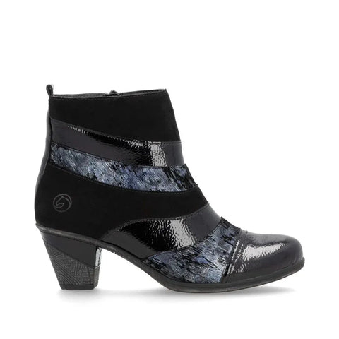 Remonte Booties Remonte Women's D8798-03 Short Heeled Booties- Black Combi