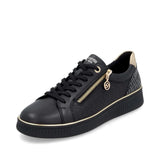 Remonte Lifestyle Sneakers Medium / Black Combi / 35 EU Remonte Women's Zip & Lace Sneakers- Black