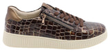Remonte Lifestyle Sneakers Medium / Brown Combi / 35 EU Remonte Women's D2E01-25 Zip & Lace Sneakers - Brown Patent Combi