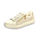 Remonte Lifestyle Sneakers Medium / White Combi / 35 EU Remonte Women's D2E00-81 Zip & Lace Sneakers- White/ Gold