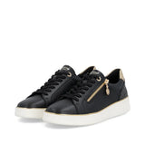 Remonte Lifestyle Sneakers Remonte Women's D2E00-04 Zip & Lace Sneakers- Black Combi