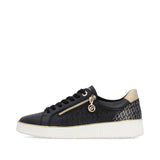 Remonte Lifestyle Sneakers Remonte Women's D2E00-04 Zip & Lace Sneakers- Black Combi