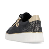 Remonte Lifestyle Sneakers Remonte Women's D2E00-04 Zip & Lace Sneakers- Black Combi