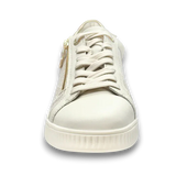 Remonte Lifestyle Sneakers Remonte Women's D2E00-81 Zip & Lace Sneakers- White/ Gold