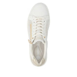 Remonte Lifestyle Sneakers Remonte Women's D2E00-81 Zip & Lace Sneakers- White/ Gold