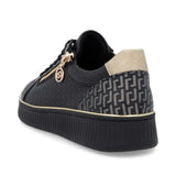 Remonte Lifestyle Sneakers Remonte Women's Zip & Lace Sneakers- Black