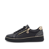 Remonte Lifestyle Sneakers Remonte Women's Zip & Lace Sneakers- Black