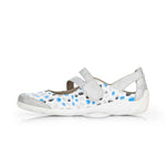 Remonte Shoe Remonte Womens Mary Jane Shoes - White w Blue Polka Dots