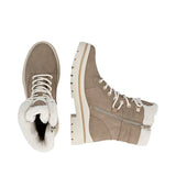 Remonte Tall Boots Remonte Women's D0C77-20 Mid Lace & Zip Winter Boots- Tan Combi