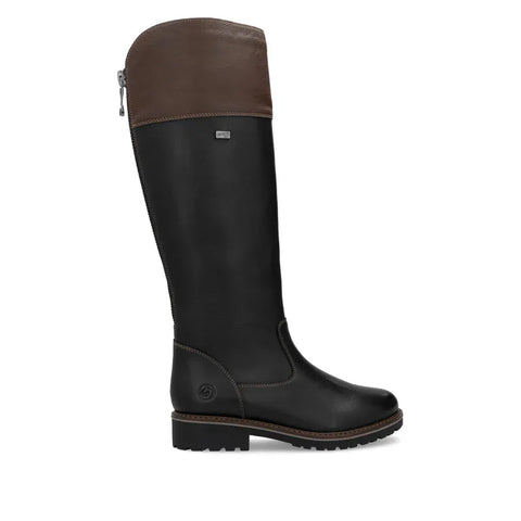 Remonte Tall Boots Remonte Women's R6581-02 Tall Dual Color Boots - Black/ Brown