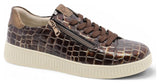 Remonte Women's D2E01-25 Zip & Lace Sneakers - Brown Patent Combi