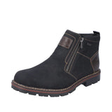 Rieker Ankle Boots Black w Brown / 40 EU / D (Medium) Rieker Mens Low Zip Chelsea Boot-Black w Brown