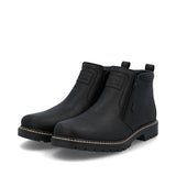 Rieker Ankle Boots Rieker Men's Dual Zip Low Winter Boots- Black