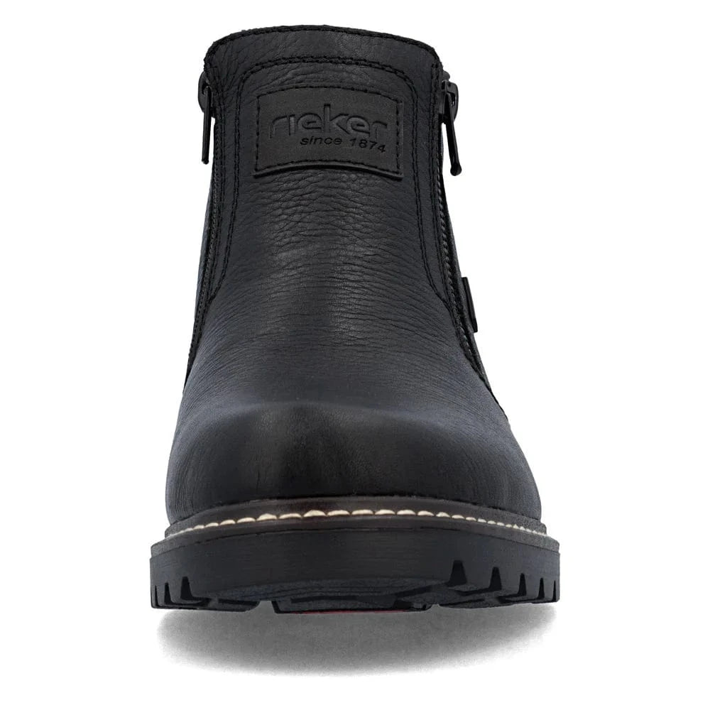 Rieker Ankle Boots Rieker Men's Dual Zip Low Winter Boots- Black