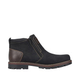 Rieker Ankle Boots Rieker Mens Low Zip Chelsea Boot-Black w Brown