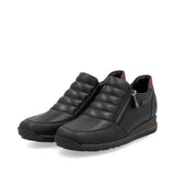 Rieker Ankle Boots Rieker Women's 44268-00 Dual Zip Dress Boots- Black/ Burgundy