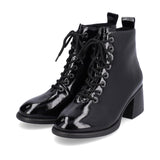 Rieker Ankle Boots Rieker Women's 79302-01 Heeled Combat Boots- Black Patent