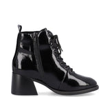 Rieker Ankle Boots Rieker Women's 79302-01 Heeled Combat Boots- Black Patent
