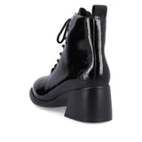 Rieker Ankle Boots Rieker Women's 79302-01 Heeled Combat Boots- Black Patent