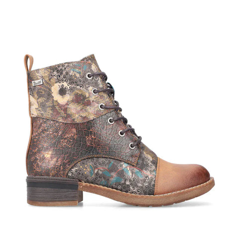 Rieker Ankle Boots Rieker Women's 94611-90 Combat Dress Booties- Brown Multi