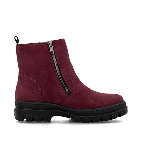 Rieker Ankle Boots Rieker Women's Waterproof Double Zip Ice Grip Boots- Red