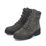 Rieker Ankle Boots Rieker Women's X8233-54 Waterproof Lace & Zip Ice Grip Boots- Green