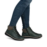 Rieker Ankle Boots Rieker Women's Z4243-55 Lace & Zip Ankle Boots- Green