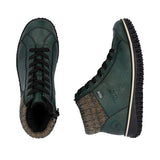 Rieker Ankle Boots Rieker Women's Z4243-55 Lace & Zip Ankle Boots- Green