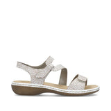 Rieker Ankle Strap Sandals Medium / White / 35 EU Rieker Women's 659C7-81 Strappy Sandals- White Combi