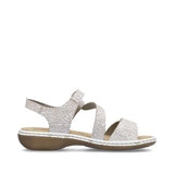 Rieker Ankle Strap Sandals Rieker Women's 659C7-81 Strappy Sandals- White Combi