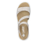 Rieker Ankle Strap Sandals Rieker Women's 659C7-81 Strappy Sandals- White Combi