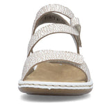 Rieker Ankle Strap Sandals Rieker Women's 659C7-81 Strappy Sandals- White Combi