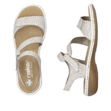 Rieker Ankle Strap Sandals Rieker Women's 659C7-81 Strappy Sandals- White Combi