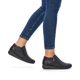 Rieker Booties Rieker Women's 44266-00 Dual Zip Dress Boots- Black