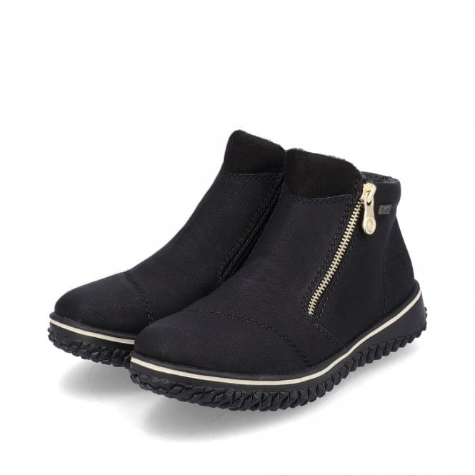 Rieker Booties Rieker Womens Dual Zip Boots - Black