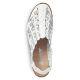Rieker Heeled & Wedge Sandals Rieker Women's 46778-80 Woven Heels- White Combi