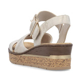 Rieker Heeled & Wedge Sandals Rieker Women's 63795-60 Wedge Sandals- Beige