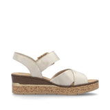 Rieker Heeled & Wedge Sandals Rieker Women's 63795-60 Wedge Sandals- Beige