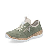 Rieker Lifestyle Slip-On Sneakers Medium / Green / 35EU Rieker Women's N42G0-52 Eikezip Perf Sneakers- Green