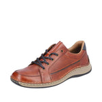 Rieker Shoe Brown / 40 EU / M Rieker Mens Leather Lace Sneakers - Brown