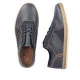 Rieker Shoe Rieker Mens Leather Lace Up Sneakers - Blue