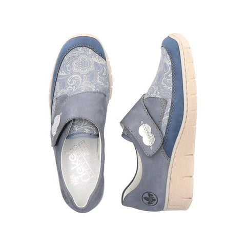 Rieker Shoe Rieker Womens Velcro Loafers - Blue